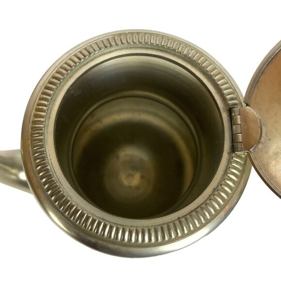 Royal Holland Daalderop KMD Pewter Coffee Pot Server Woven Handle Hinged Lid - Picture 5 of 7